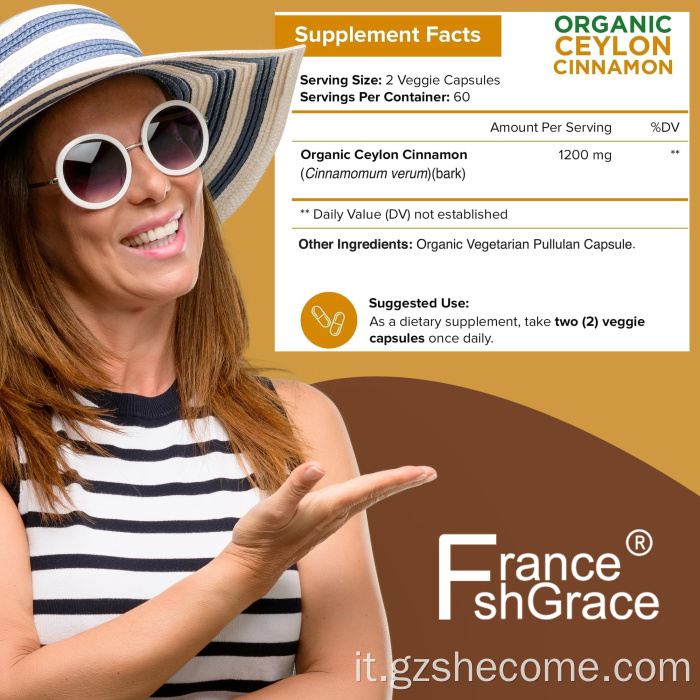 Ceylon Cinnamon Supplemento capsule di cannella antiossidanti